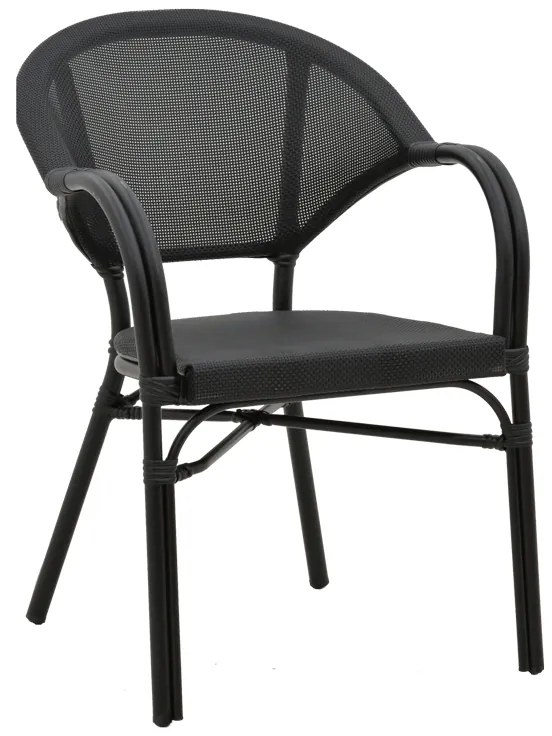 Intrahome Πολυθρόνα Elyza Intrahome μαύρο αλουμίνιο-μαύρο textilene 57x62x84εκ | SKU: INTRAPA-390111116