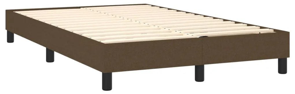 vidaXL Κρεβάτι Boxspring με Στρώμα & LED Σκ.Καφέ 120x200 εκ Υφασμάτινο
