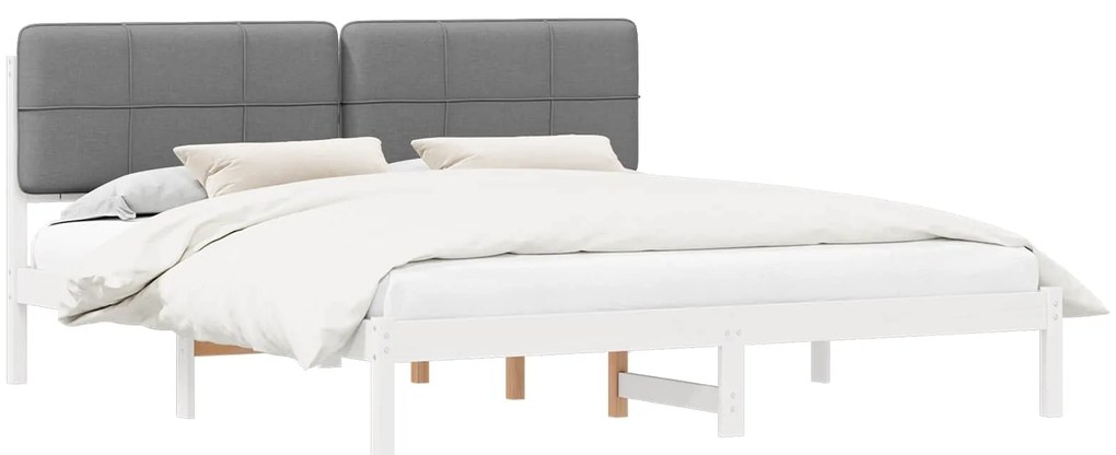vidaXL Σκελετός Κρεβατιού με Επενδεδυμένο Κεφαλάρι Ανοιχτό γκρι