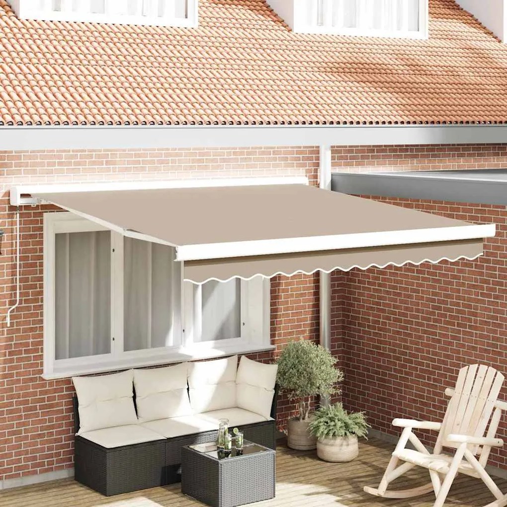 vidaXL Σκηνίτσα Αναδιπλούμενη Μπεζ 350 x 250 εκ Ύφασμα, Μέταλλο
