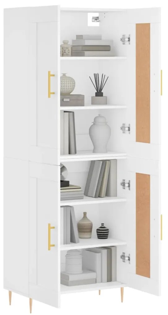 vidaXL Ντουλάπι Λευκό 69,5x34x180 εκ. από Επεξεργασμένο Ξύλο