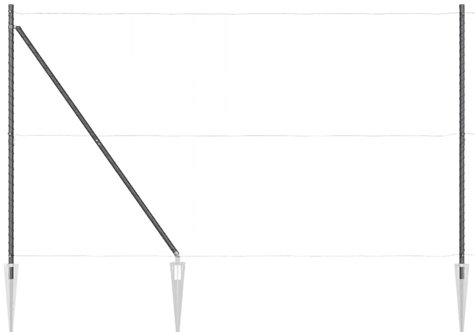 vidaXL Στύλος Περιφράξεων 13 pcs Γκρι Ατσάλι