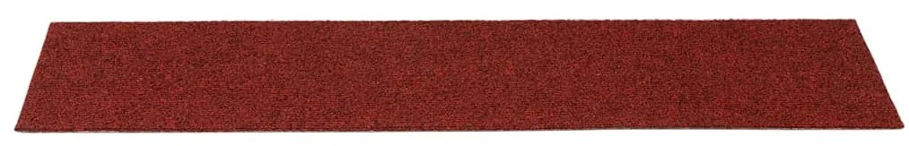 vidaXL Πατάκια Σκαλιών Αυτοκόλλητα 15 τεμ. 10 x 20 εκ. Μπορντό Κόκκινο Ορθογώνια