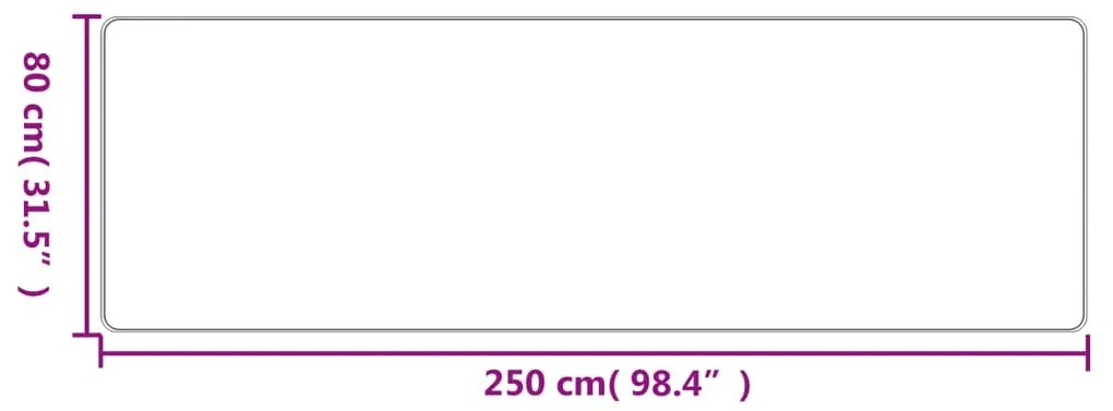 vidaXL Χαλί Διάδρομος Εμφάνιση Σιζάλ Ανθρακί 80 x 250 εκ.