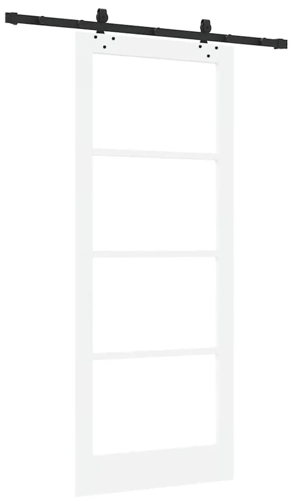 vidaXL Συρόμενη Πόρτα Λευκό 86 x 211 cm Ξύλο και μέταλλο