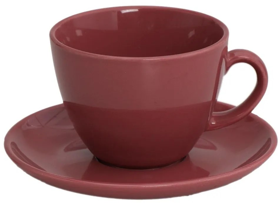 Φλυτζάνι Καφέ 350ml + Πιατάκι Espiel Essentials Jumbo Pomegranate OWD103K6