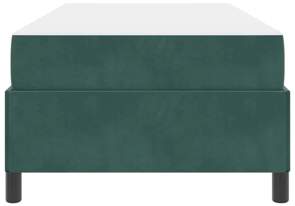 vidaXL Σκελετός Κρεβατιού με στρώμα Σκούρο Πράσινο 90 x 190 cm ύφασμα