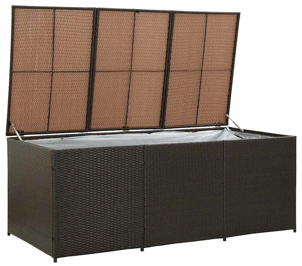 vidaXL Κουτί Αποθήκευσης Κήπου Καφέ 180x90x70 εκ. από Συνθετικό Ρατάν