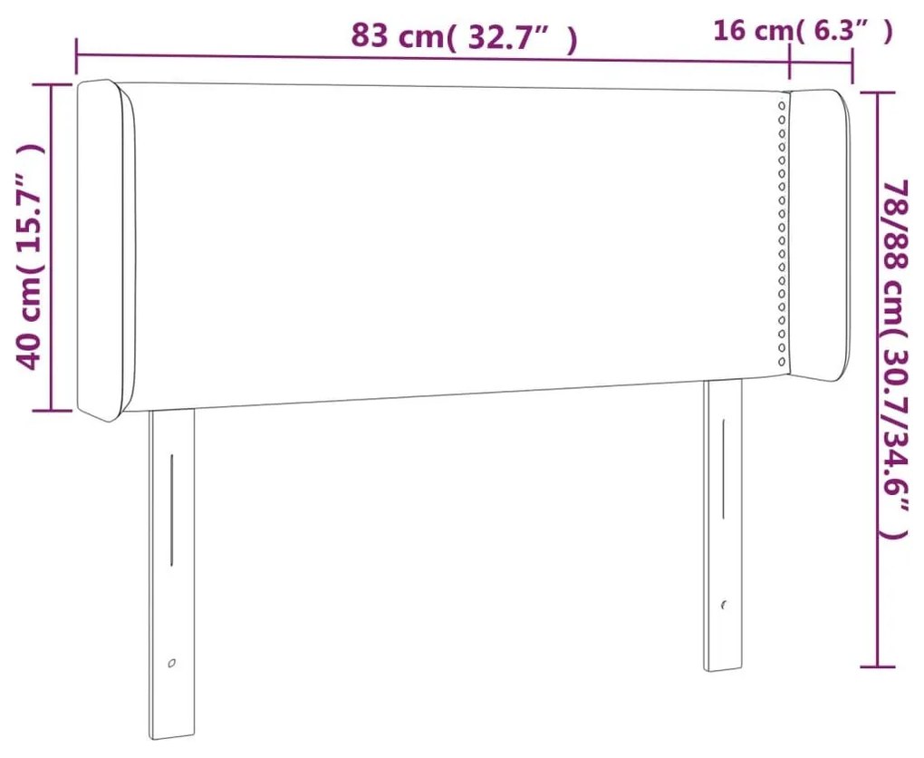 Κεφαλάρι με Πτερύγια Taupe 83x16x78/88 εκ. Υφασμάτινο - Μπεζ-Γκρι