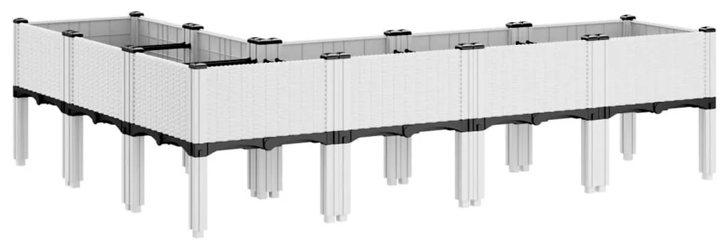 vidaXL Ζαρντινιέρα Κήπου με Πόδια Λευκή 160x120x42 εκ. Πολυπροπυλένιο