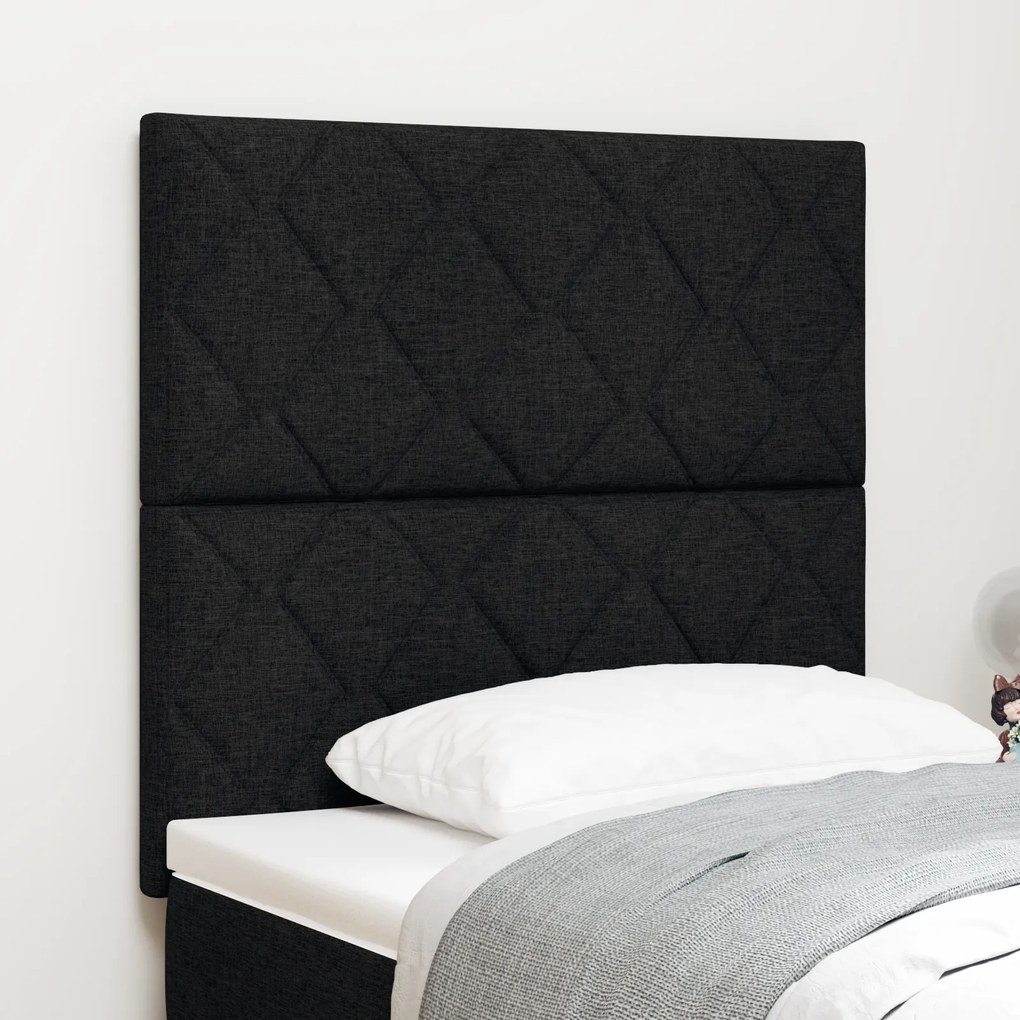 vidaXL Υφασμάτινο Κεφαλάρι Geometric με κεφαλάρι Μαύρο 90 cm ύφασμα