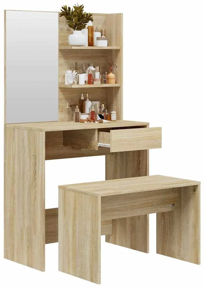 vidaXL Μπουντουάρ Σετ Sonoma δρυς 74,5 x 40 x 141 εκ.