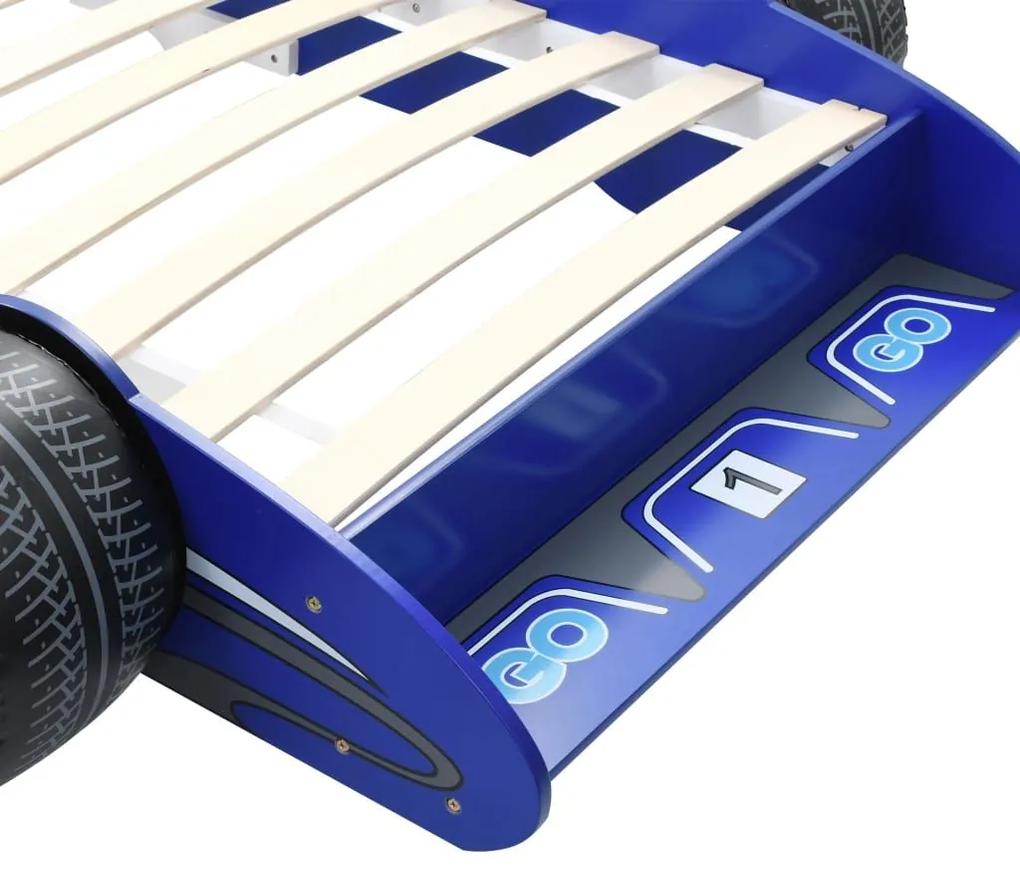 Κρεβάτι Παιδικό Αγωνιστικό Αυτοκίνητο Μπλε 90 x 200 εκ. - Μπλε