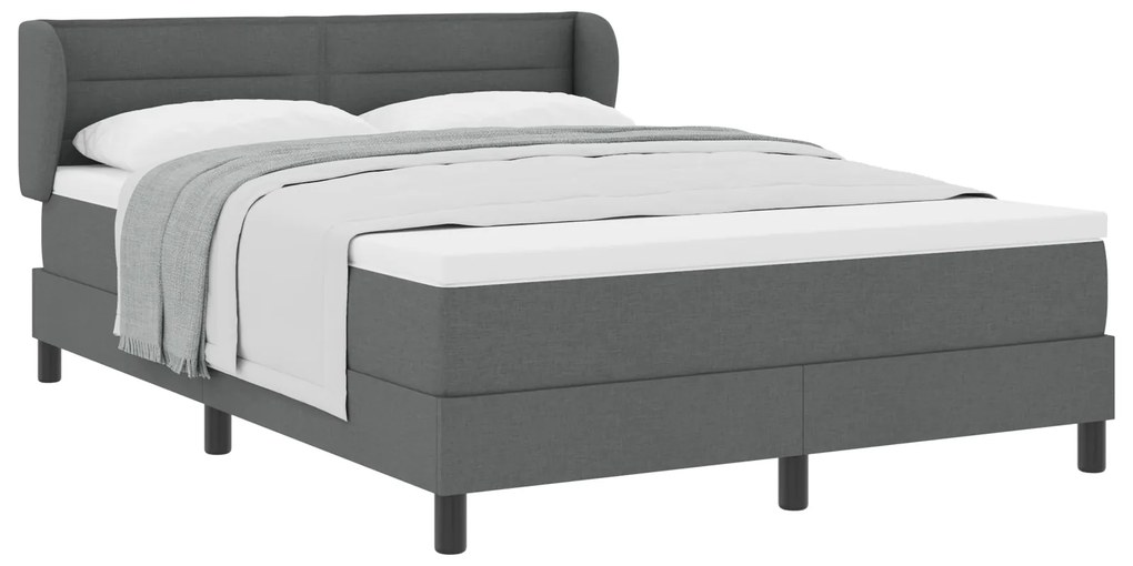 vidaXL Κρεβάτι με Στρώμα Σουπλά Γκρι 160x200 εκ. Υφασμάτινο