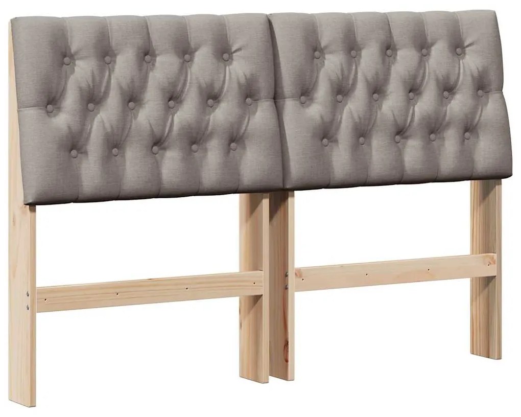 vidaXL Ταπετσαρισμένο κεφαλάρι Taupe 160 cm Στερεά ξυλεία πεύκου