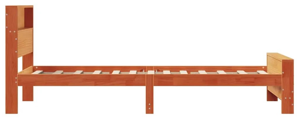 vidaXL Σκελετός Κρεβατιού Κερωτό καφέ 90 x 190 cm Επεξεργασμένο ξύλο