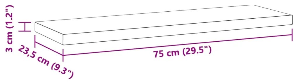 ΡΑΦΙΑ ΤΟΙΧΟΥ 2 ΤΕΜ. ΜΑΥΡΟ 75X23,5X3 ΕΚ. ΑΝΟΞΕΙΔΩΤΟ ΑΤΣΑΛΙ 30292