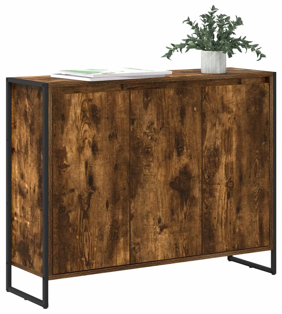 vidaXL Βοηθητικό ντουλάπι Καπνιστό Δρύς 96,5 x 30 x 75 εκ