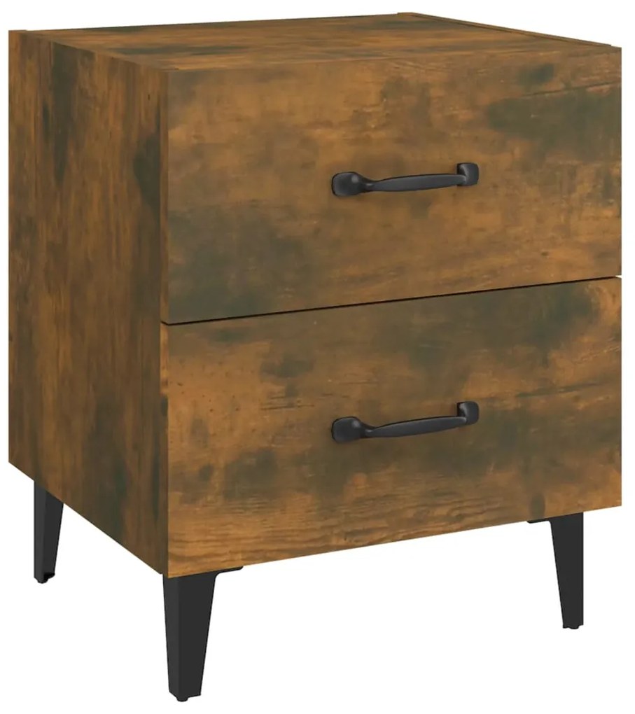 vidaXL Κομοδίνο Καπνιστή Δρυς 40 x 35 x 47,5 εκ.