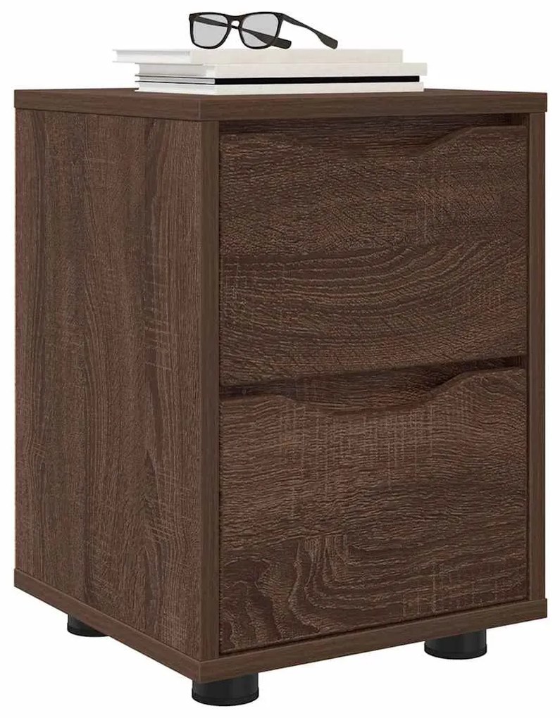 vidaXL Κομοδίνο Καφέ δρυς 30,5 x 30 x 43 εκ Επεξεργασμένο ξύλο