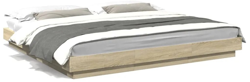 vidaXL Πλαίσιο Κρεβατιού Sonoma Δρυς 200x200 εκ. Επεξεργασμένο Ξύλο
