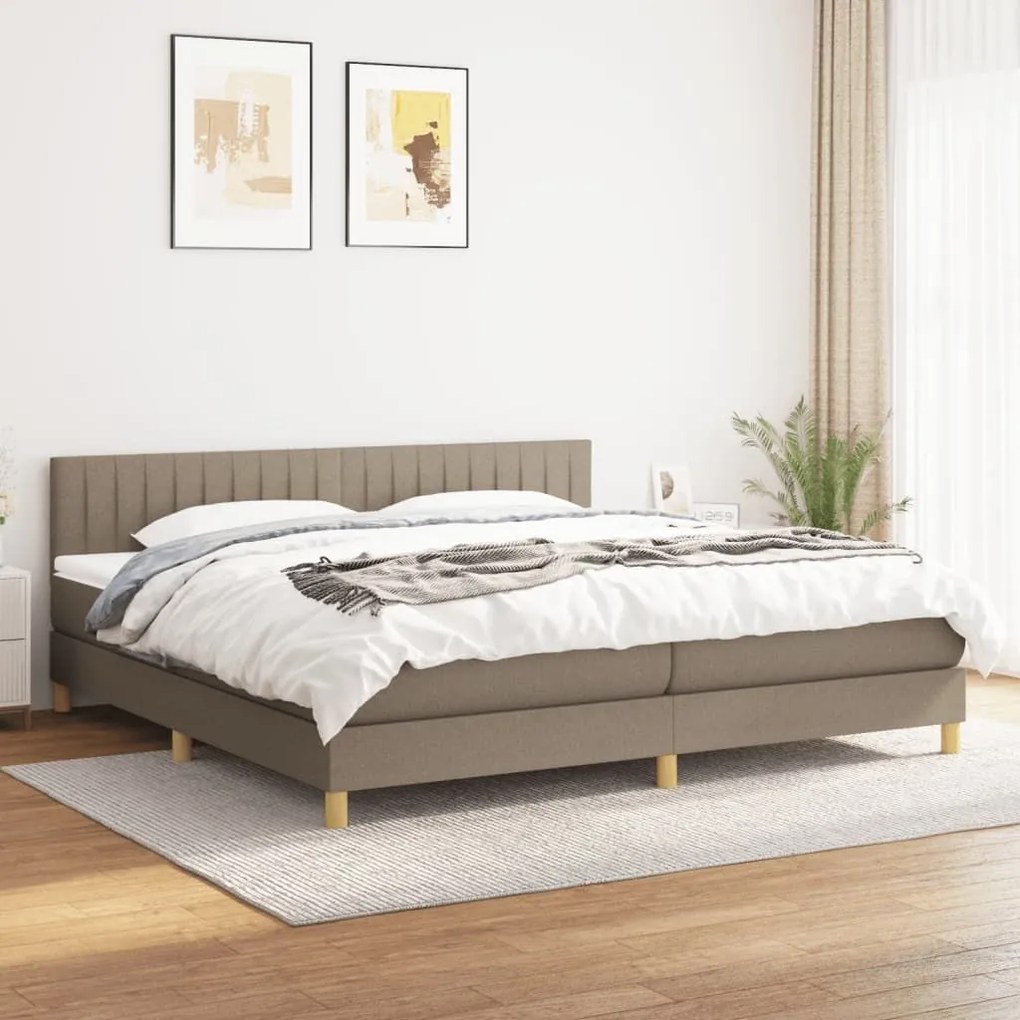 ΚΡΕΒΑΤΙ BOXSPRING ΜΕ ΣΤΡΩΜΑ TAUPE 200X200 ΕΚ. ΥΦΑΣΜΑΤΙΝΟ 3140805