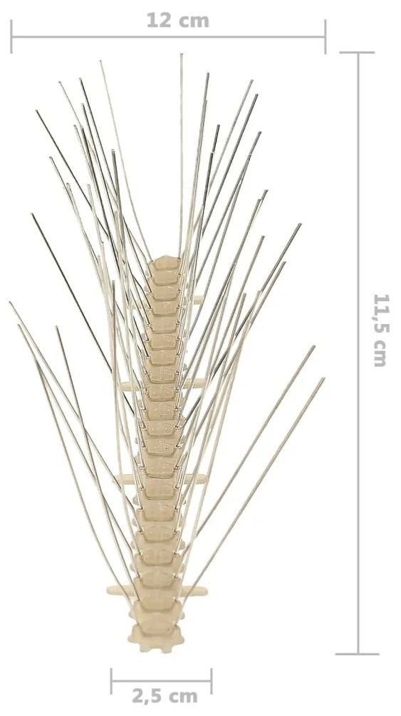 vidaXL Απωθητικές Ακίδες Περιστεριών 4 Σειρών Σετ των 20 10 μ Πλαστικ.