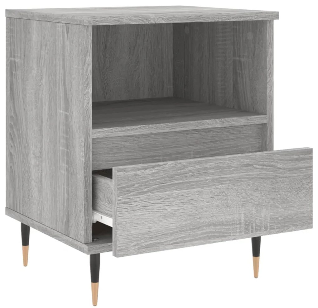 vidaXL Κομοδίνα 2 τεμ. Γκρι Sonoma 40 x 35 x 50 εκ. από Επεξεργ. Ξύλο