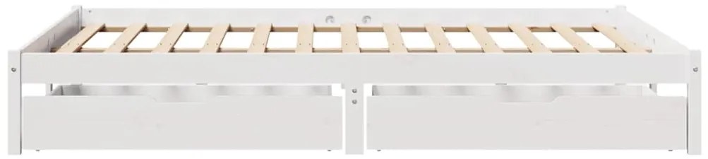 vidaXL Σκελετός Κρεβ. Χωρίς Στρώμα Λευκό 140x190 εκ Μασίφ Πεύκο
