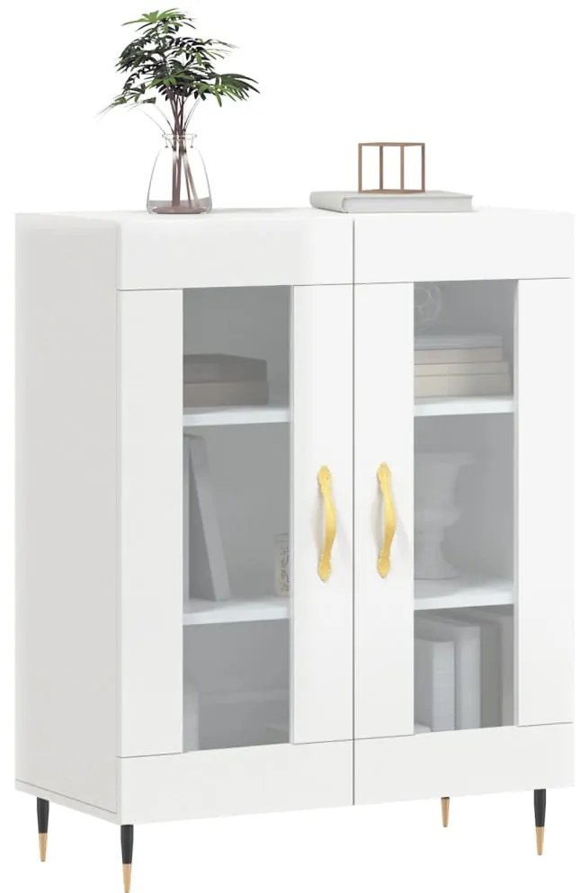 vidaXL Ντουλάπι Γυαλιστερό Λευκό 69,5x34x90 εκ. Επεξεργασμένο Ξύλο