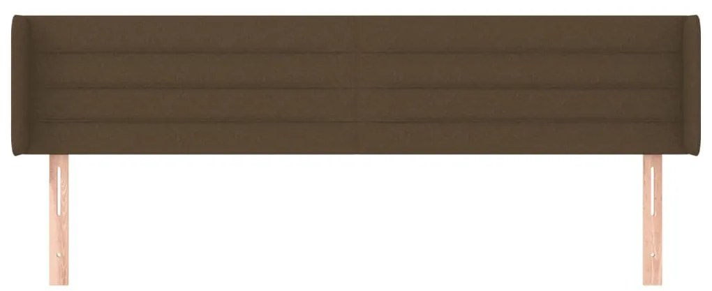 vidaXL Κεφαλάρι με Πτερύγια Σκούρο Καφέ 163x16x78/88 εκ. Υφασμάτινο