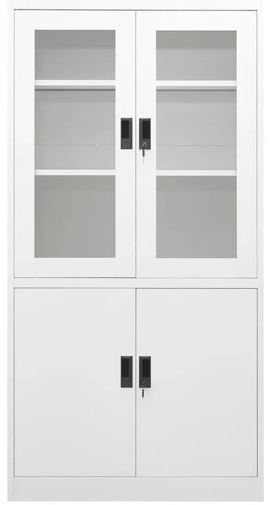 vidaXL Ντουλάπα Γραφείου 90 x 40 x 180 εκ. Λευκή Ατσάλινη