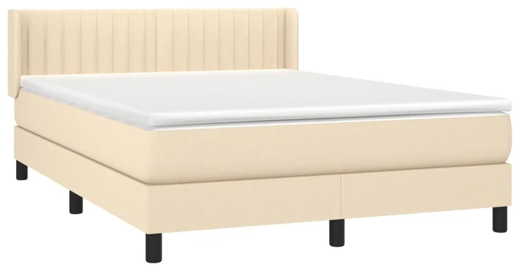 ΚΡΕΒΑΤΙ BOXSPRING ΜΕ ΣΤΡΩΜΑ ΚΡΕΜ 140X200 ΕΚ. ΥΦΑΣΜΑΤΙΝΟ 3129878