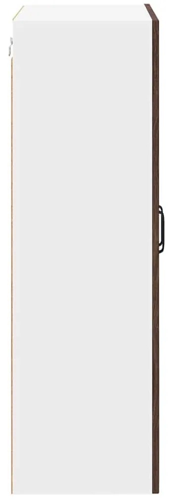 vidaXL Κρεμαστό ντουλάπι κουζίνας με πόρτα Καφέ δρυς 60 x 31 x 100 εκ.