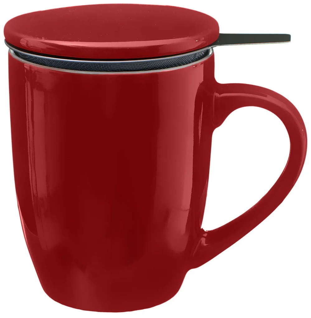 Κούπα Τσαγιού 320ml Με Καπάκι &amp; Φίλτρο S-D Lid Red 154002D