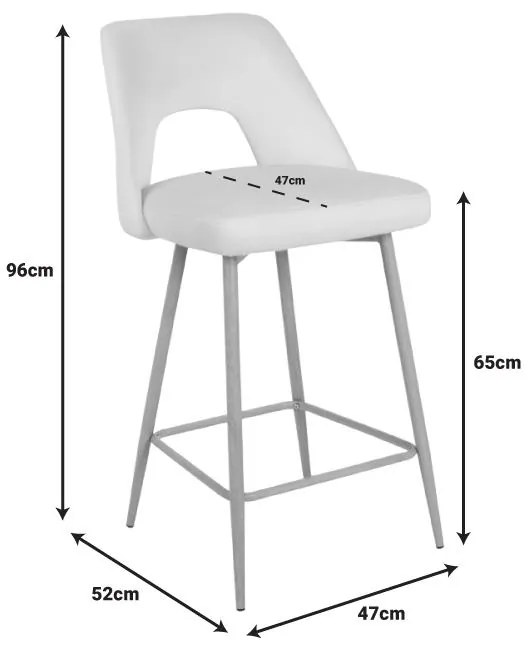 Σκαμπό μπαρ Murde μαύρο βελούδο ύφασμα και μεταλλικά μαύρα πόδια 47x52x96εκ. 2αδα 47x52x96 εκ.
