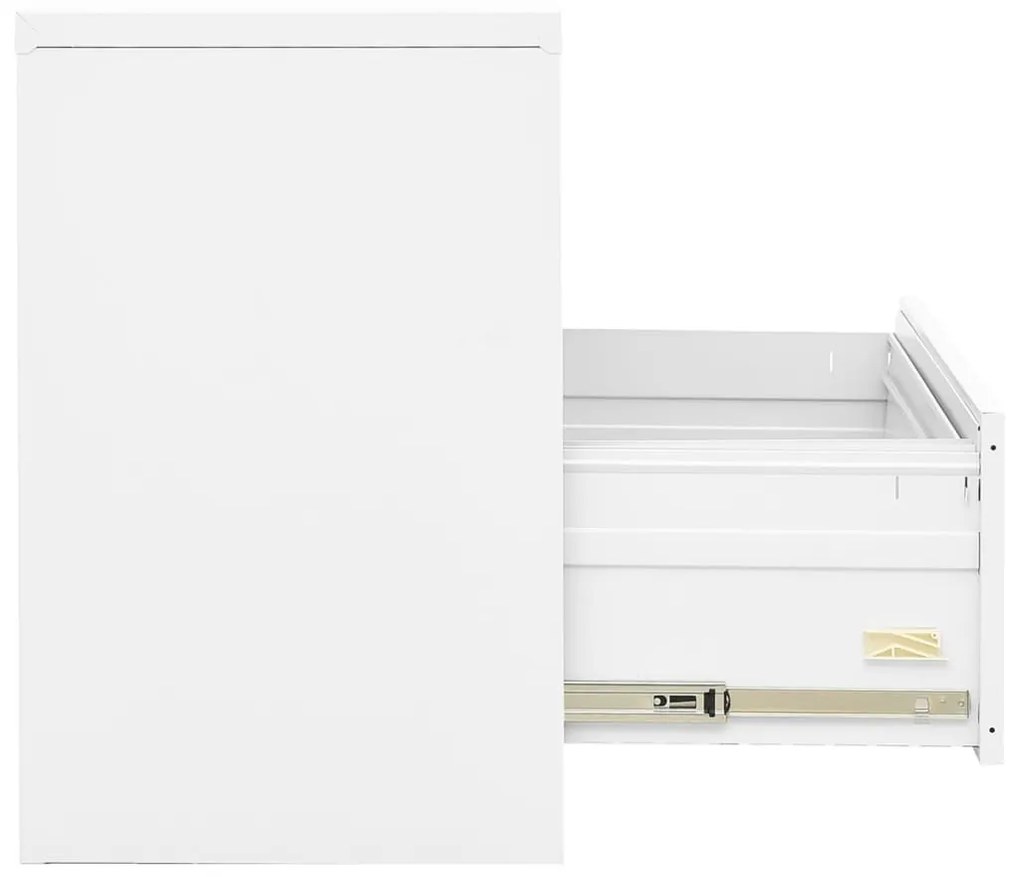 Αρχειοθήκη Λευκή 90 x 46 x 72,5 εκ. από Ατσάλι - Λευκό