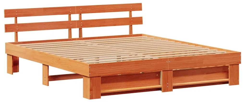 vidaXL Σκελετός Κρεβατιού Καφέ κεριού 180 x 200 cm Μασίφ ξύλο πεύκου