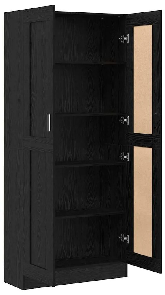 vidaXL Βιβλιοθήκη Μαύρη Οξυά 82,5 x 30,5 x 185 cm Επεξεργασμένο ξύλο