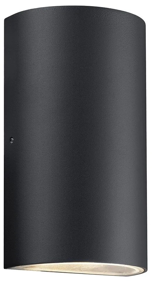 Φωτιστικό Τοίχου Rold Round 84141003 9x5,6x16cm Led 350lm 10,5W 3000K Black Nordlux Metal, Glass