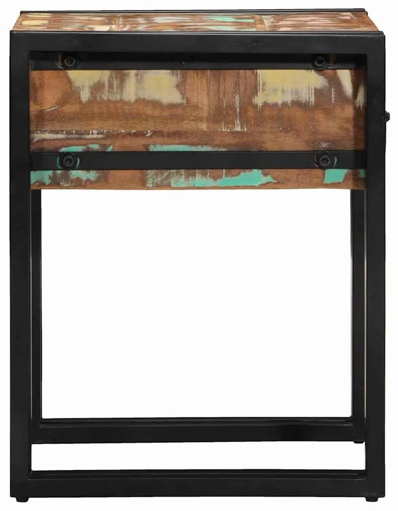 vidaXL End Table με συρτάρι 40 x 40 x 50 cm Στερεό Ανακτηθέν Ξύλο