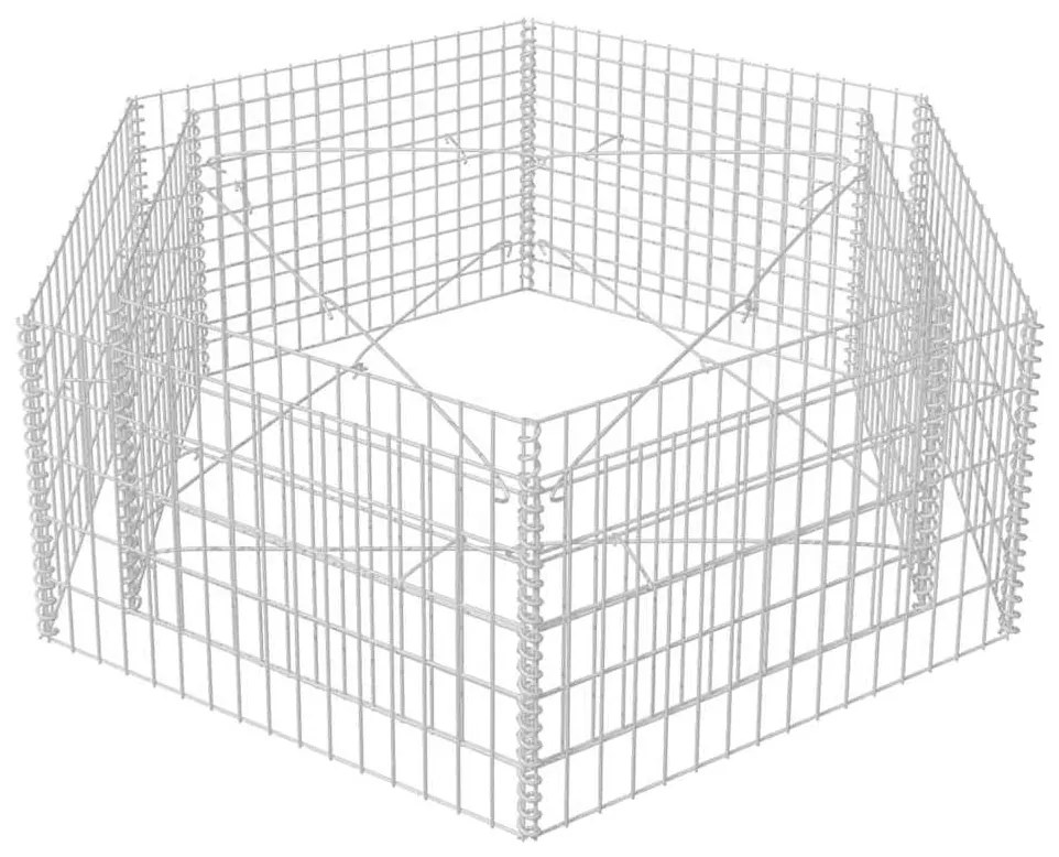 vidaXL Συρματοκιβώτιο - Γλάστρα Υπερυψωμένη Εξάγωνη 160 x 140 x 50 εκ.