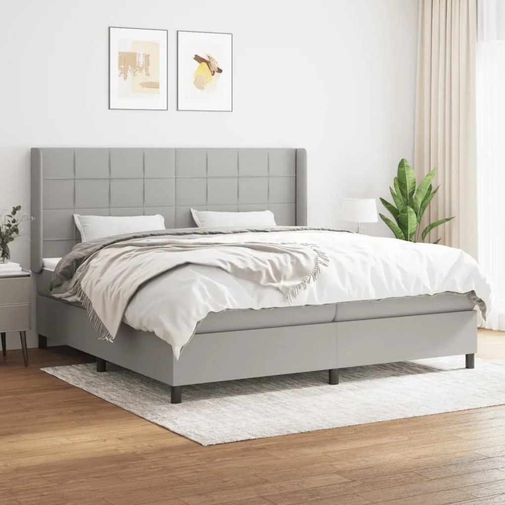 ΚΡΕΒΑΤΙ BOXSPRING ΜΕ ΣΤΡΩΜΑ ΑΝΟΙΧΤΟ ΓΚΡΙ 200X200 ΕΚ. ΥΦΑΣΜΑΤΙΝΟ 3131457