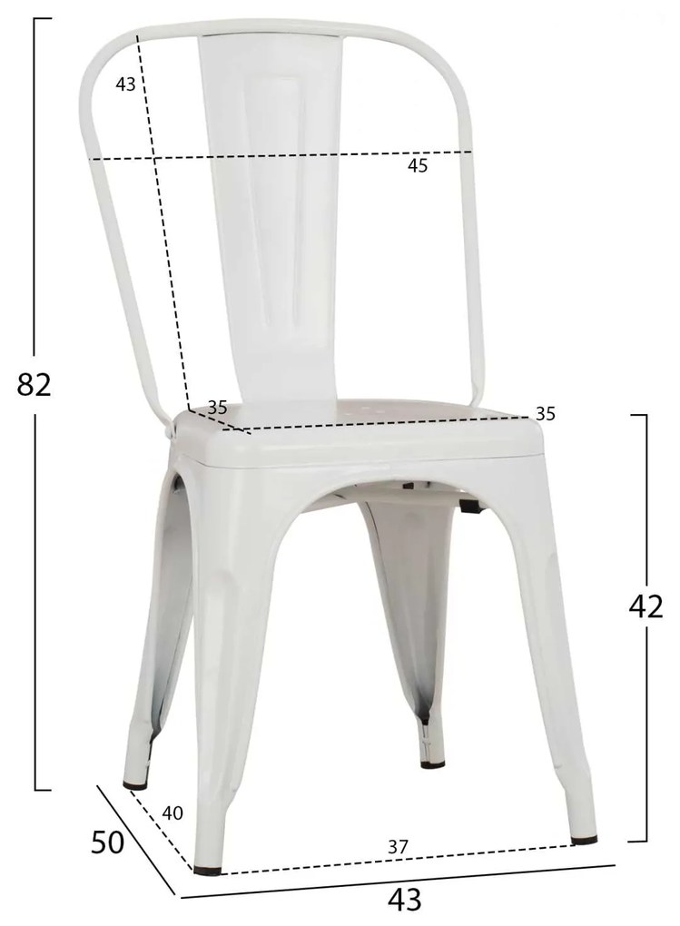 ΚΑΡΕΚΛΑ ΜΕΤΑΛΛΙΚΗ MELITA ΣΕ ΛΕΥΚΟ MAT  43x50x82 εκ. HM8641.21