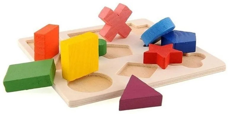 Ξύλινο Παιδικό Παζλ με Γεωμετρικά Σχήματα - Kids puzzle