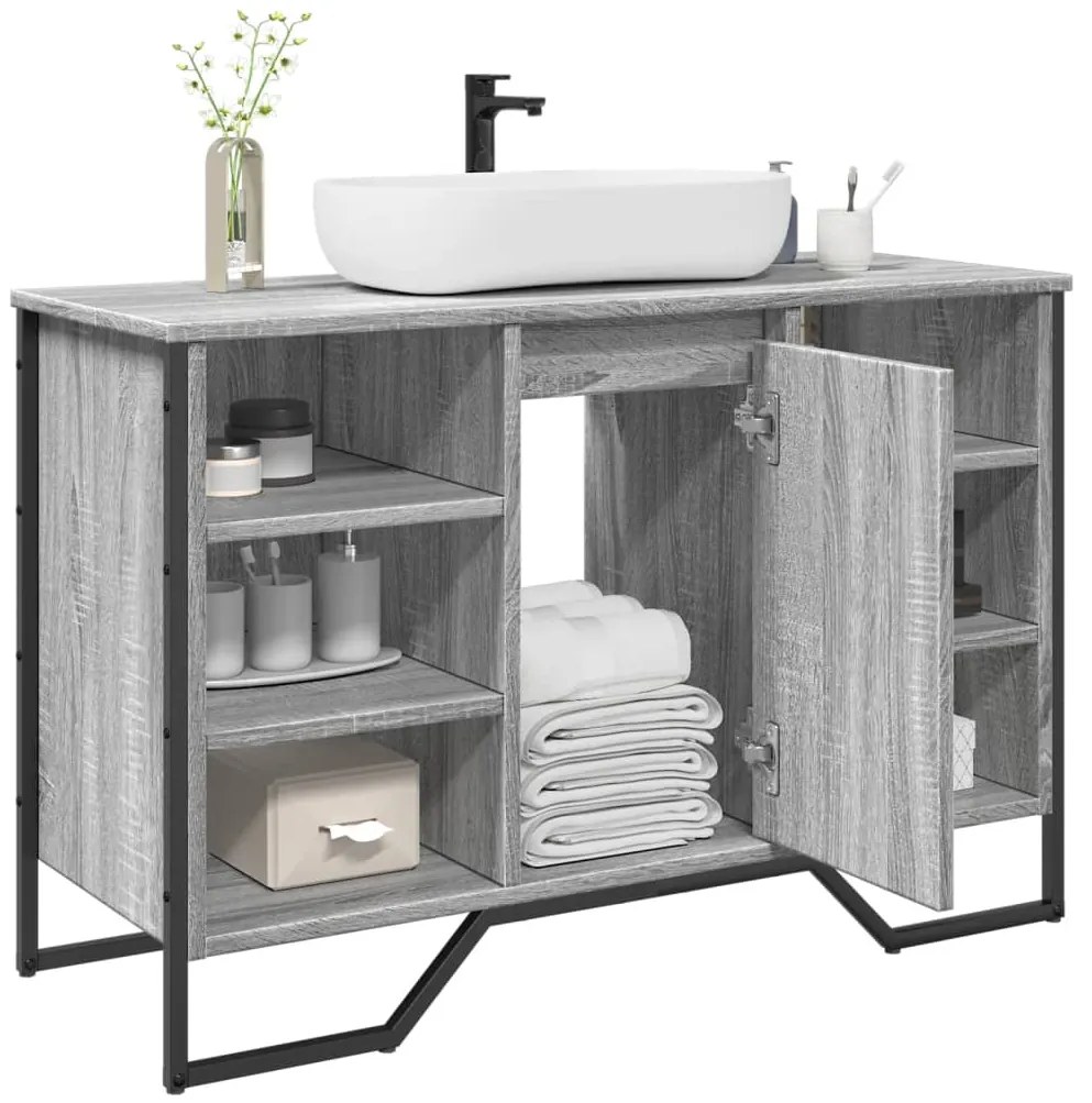 vidaXL Ντουλάπι Νιπτήρα Μπάνιου Γκρι Sonoma 91x35x60 εκ. Επεξ. Ξύλο
