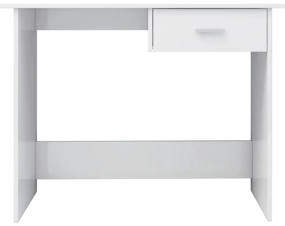 vidaXL Γραφείο Γυαλιστερό Λευκό 100 x 50 x 76 εκ. από Επεξ. Ξύλο