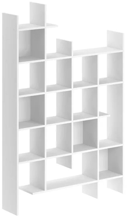 Βιβλιοθήκη Manco Megapap χρώμα λευκό 122x25,5x188εκ.