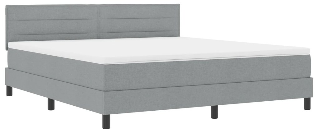 vidaXL Κρεβάτι με Στρώμα Light Grey 180x200 cm Υφάσματος