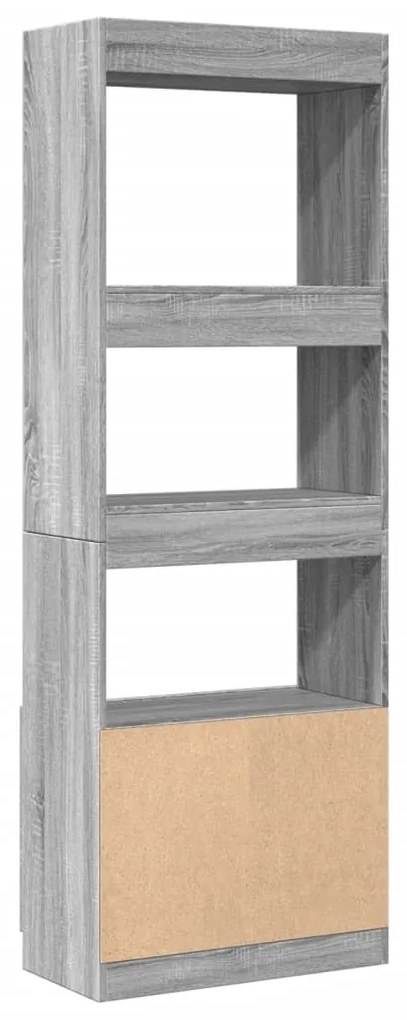 vidaXL Ντουλάπι Γκρι Sonoma 63x33x180 εκ. από Επεξεργασμένο Ξύλο
